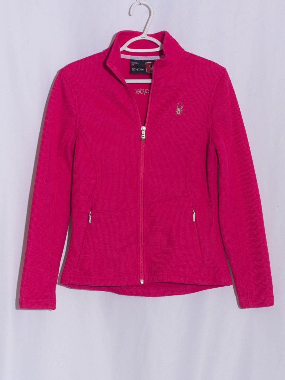 SPYDER Women's Core Fleece Lined Full Zip Sweater Jacket In Hot Pink Size M - Picture 2 of 10